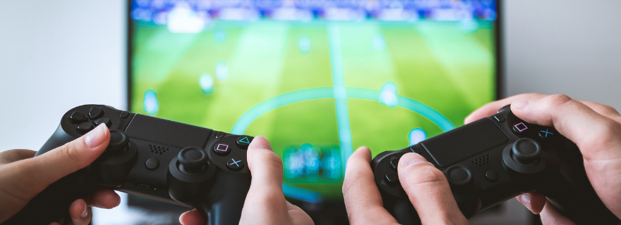 Video game controllers and soccer game