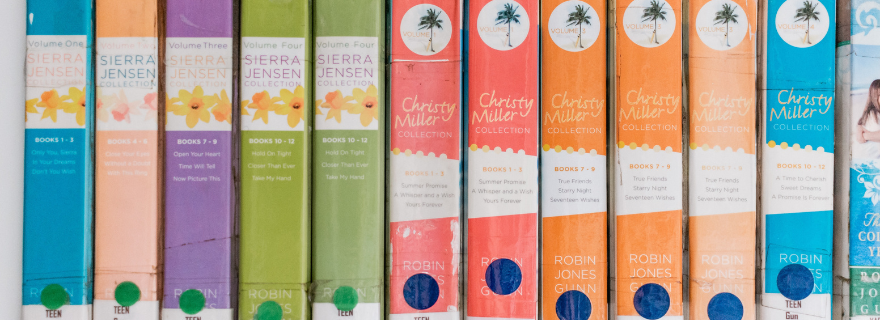 Colorful book spines