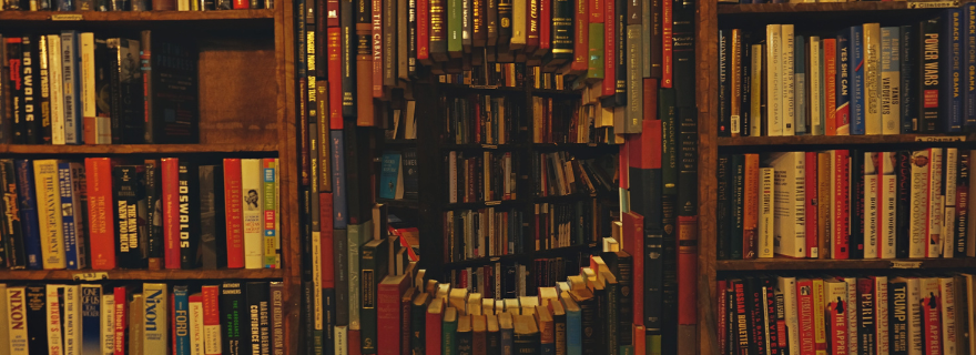 Books formed into a circle